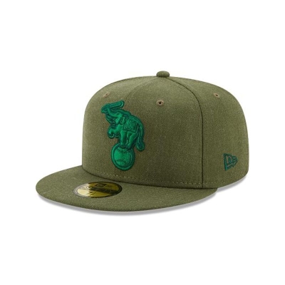 Oakland Athletics Gorra | New Era MLB Heather 59fifty Fitted Cap Mexico - Verdes